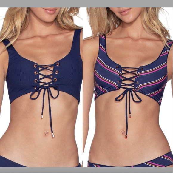 NWT $74 Maaji Dazzling Rib 4-Way Reversible Bikini Top [ SZ‎ Small ] #2863 - Picture 1 of 8